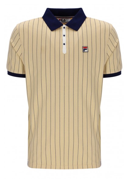 FILA BB1 CLASSIC VINTAGE STRIPED POLO - CLASSIC BEIGE