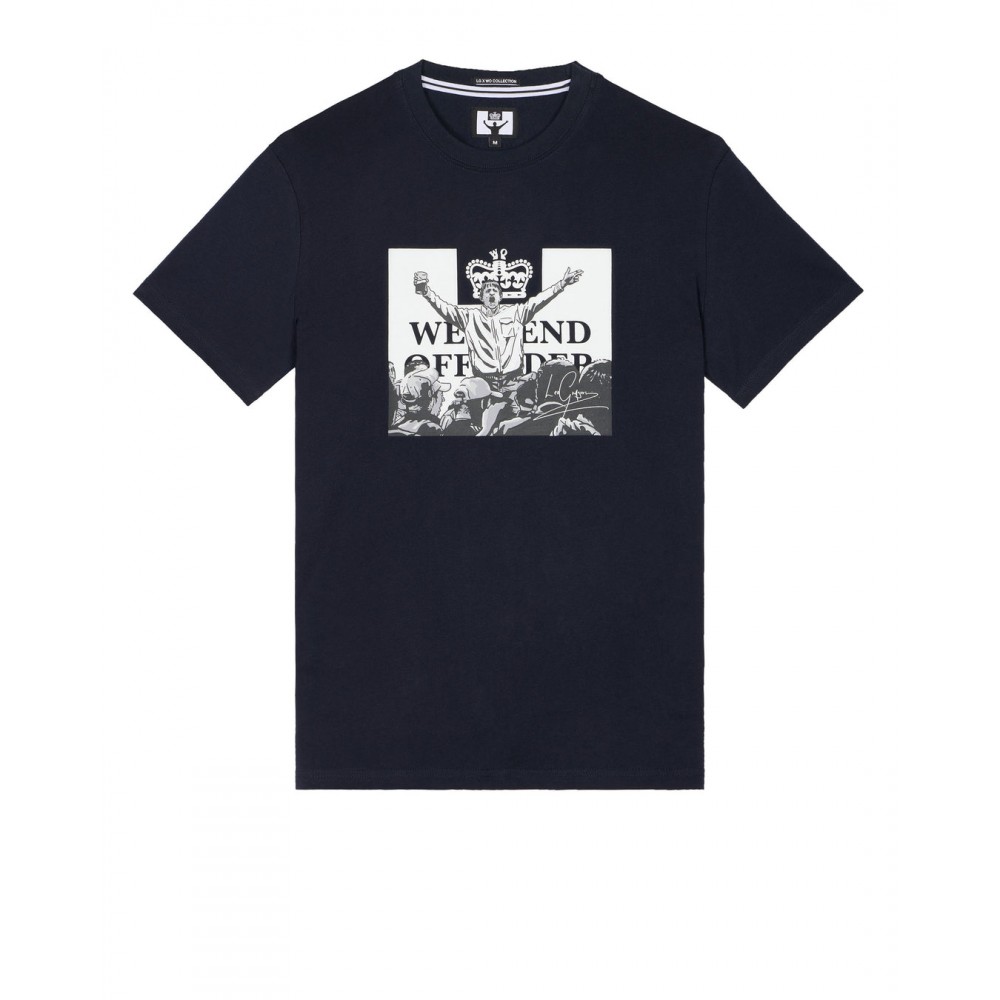 Weekend Offender Leo Gregory Mono Graphic T-Shirt - Navy