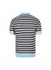 Luke 1977 Maughold Textured Knit Polo - Sky Blue Ecru