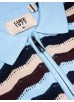 Luke 1977 Maughold Textured Knit Polo - Sky Blue Ecru