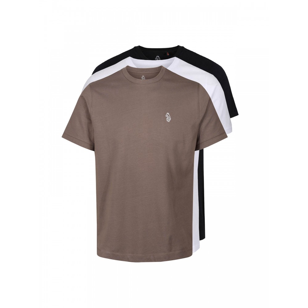 Luke 1977 Johnys 3-Pack Crew T-Shirts - Black/White/Mushroom