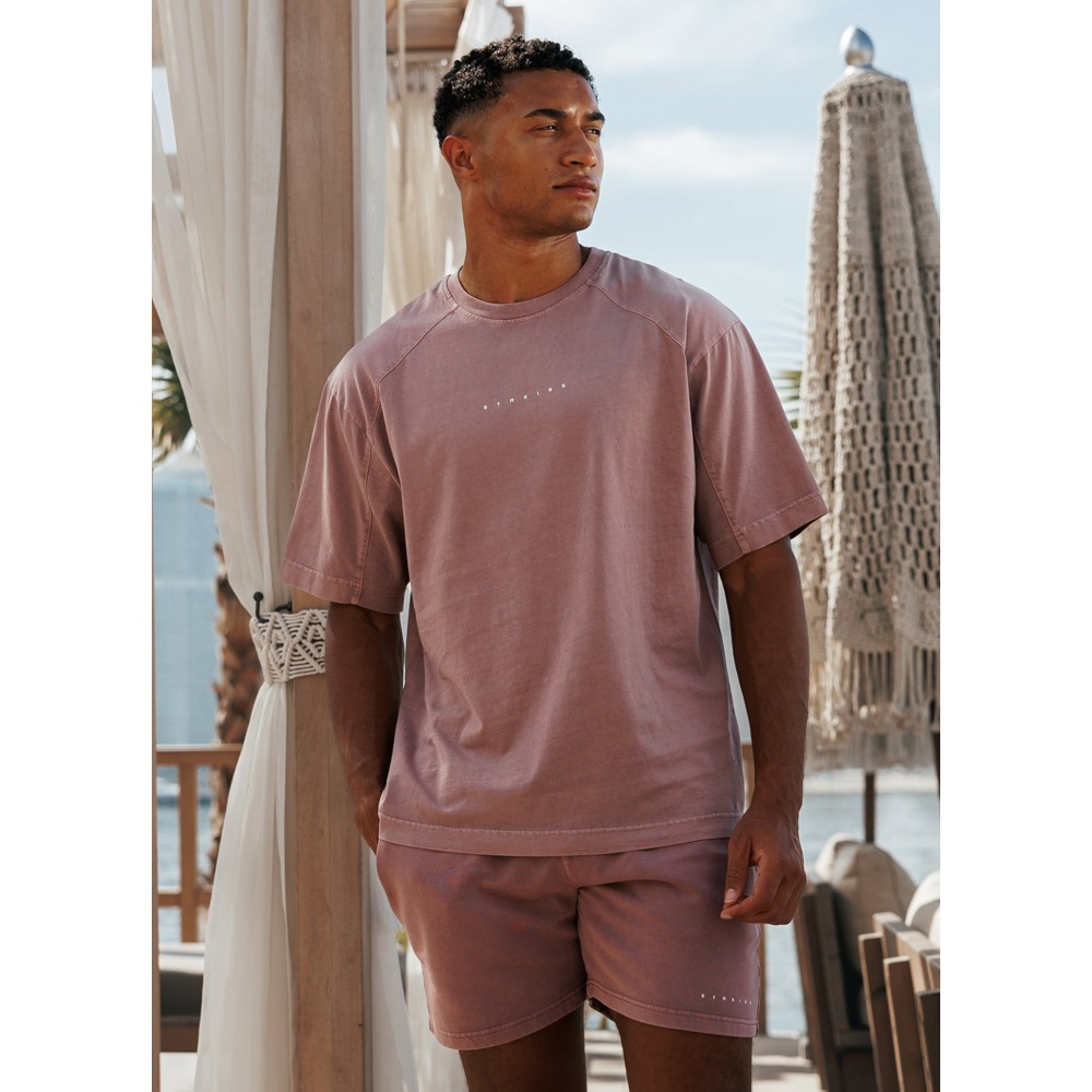 Gym King Purpose Washed Tee - Dusky Mauve