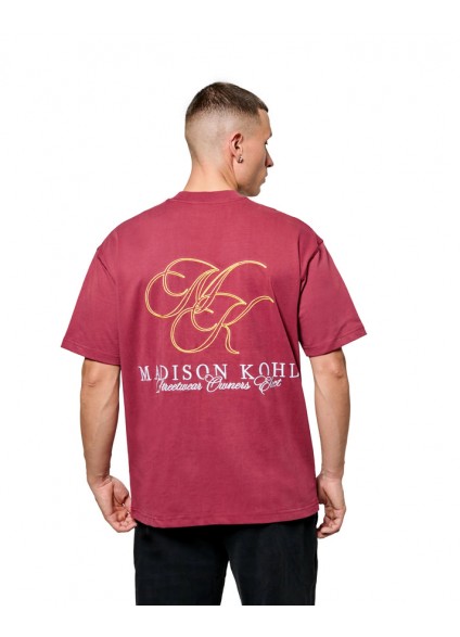 Madison Kohl MK Monogram Relaxed T-Shirt - Burgundy