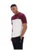FILA TIEBREAKER TEE COLOUR BLOCK T-SHIRT - FIG