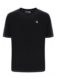 FILA TREY CONTRAST STITCH TEE - BLACK
