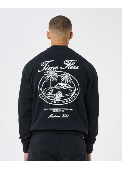 Madison Kohl MK Time Flies Relaxed Crewneck Sweatshirt - Black Madison Kohl MK Time Flies Relaxed Crewneck Sweatshirt - Black