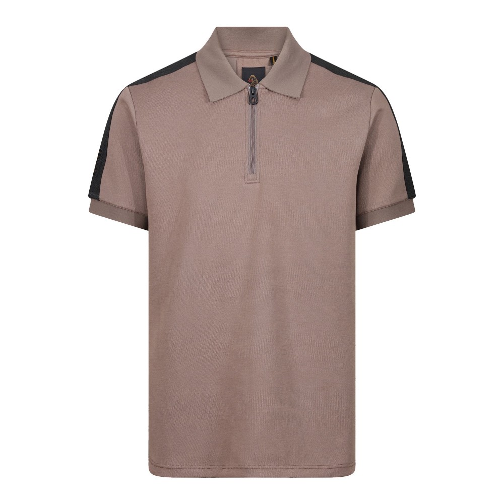 Luke 1977 Caltech Trim Tape Zip Polo - Mushroom