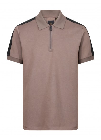 Luke 1977 Caltech Trim Tape Zip Polo - Mushroom