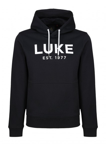 Luke 1977 Grand Soft Cotton Relaxed Fit Overhead Hoodie - Black