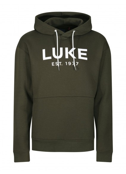 Luke 1977 Grand Soft Cotton Relaxed Fit Overhead Hoodie - Dark Green