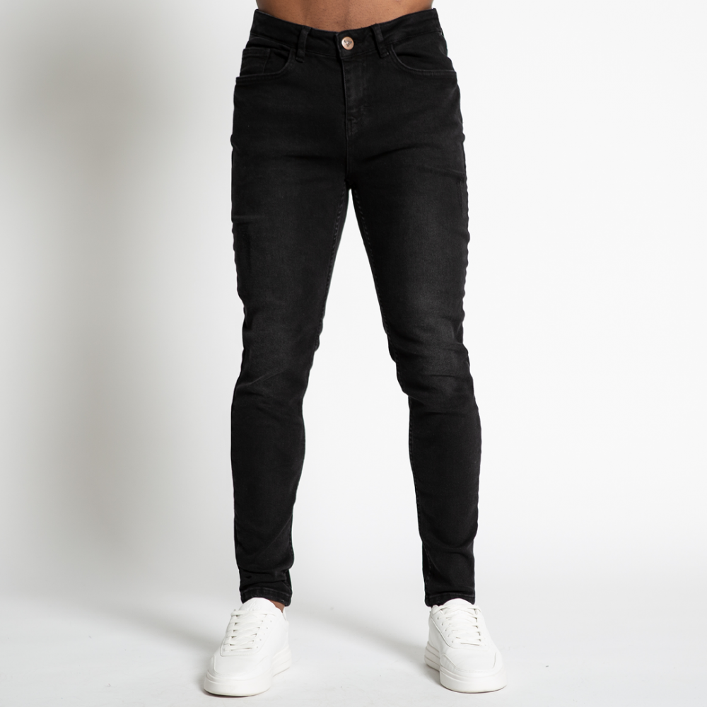 Bee Inspired Aguero Relaxed Fit Black Jeans