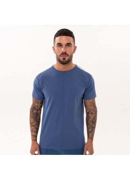 Nimes Signature Tape T-Shirt in Navy