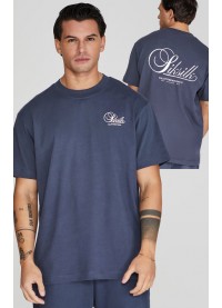 SikSilk Graphic T-Shirt - Navy