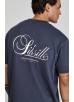SikSilk Graphic T-Shirt - Navy