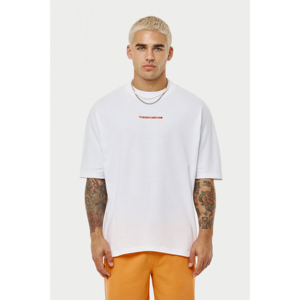 THE COUTURE CLUB CONTRAST JACQUARD TAPE RELAXED TEE - OFFWHITE