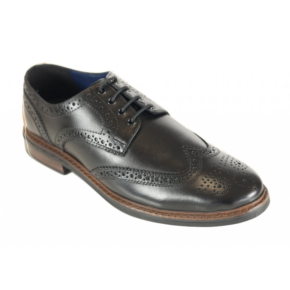 Front Morrison Brogue Shoe - Black