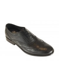 Front Diego Brogue Shoe - Black