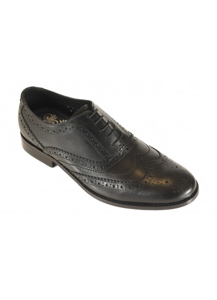 Front Diego Brogue Shoe - Black