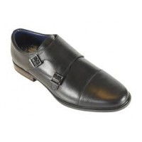 Front Davies Monk Strap Shoe - Black