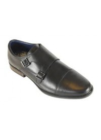 Front Davies Monk Strap Shoe - Black