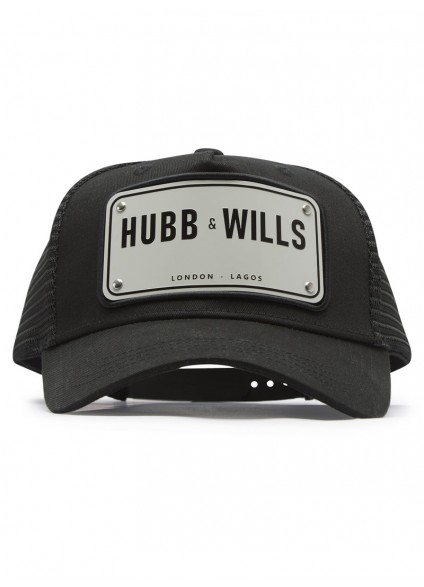 HUBB AND WILLS ALUMINIUM PATCH HAT - BLACK/GREY