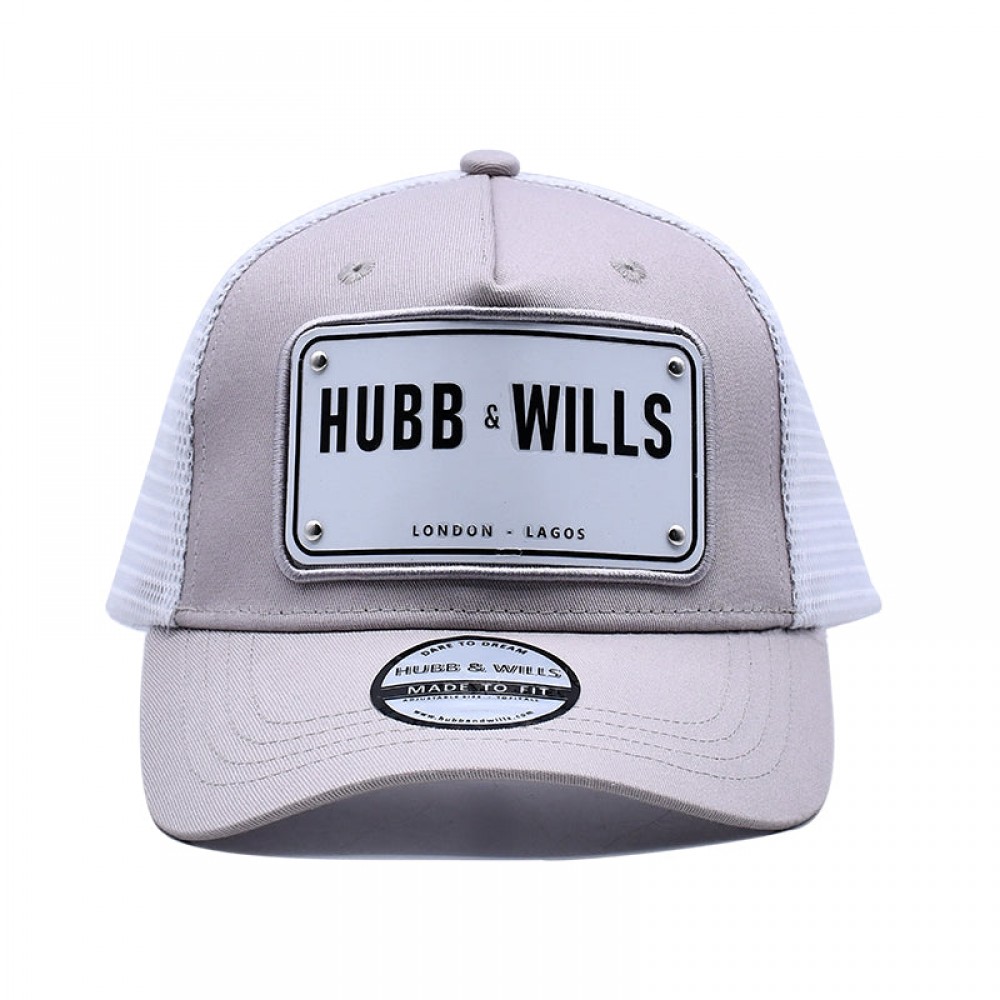 HUBB AND WILLS ALUMINIUM PATCH HAT - BEIGE