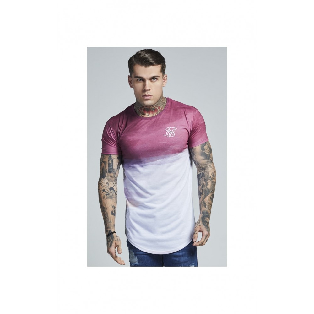 SikSilk Curved Hem Wash Out Tee – Powder Rouge